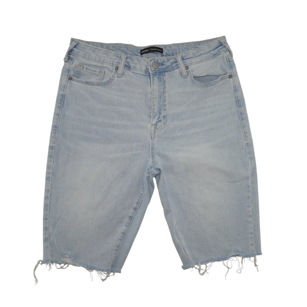 True Religion Brenna vintage-inspired Bermuda denim shorts in a soft light- 33